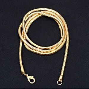 Sleek Gold Plated 18” Snake Chain Necklace